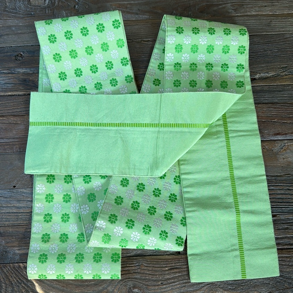 Vintage green cotton tapestry Obi